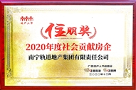 公司榮獲住朋獎2020年度社會貢獻房企稱號